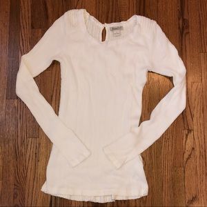 White knit long sleeve shirt